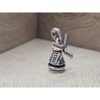 Echt zilveren bewegende windmolen hanger